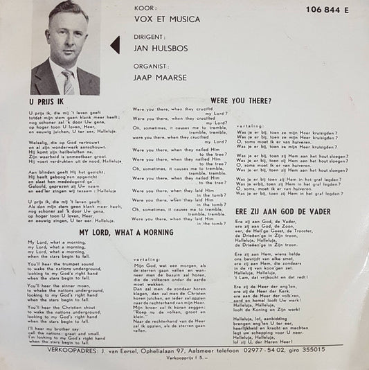 Vox Et Musica - Samen Onder Dak Vinyl Singles EP Vinyl Zeer Goed / Hoesje Goed "VINYLSINGLES.NL"