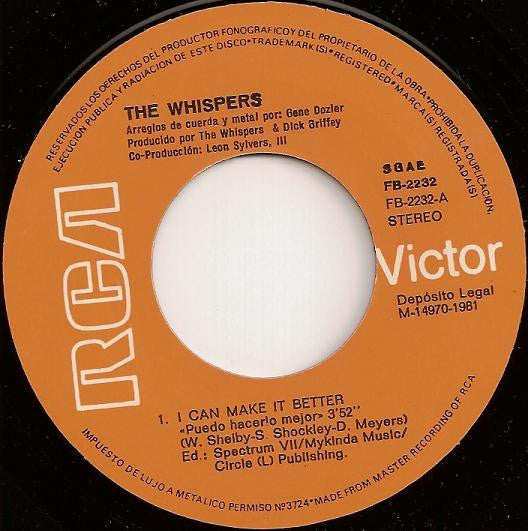 Whispers - I Can Make It Better Vinyl Singles Vinyl Zeer Goed / Hoesje Goed "VINYLSINGLES.NL"