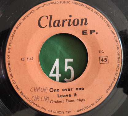 Orkest Frans Mijts - One Over One ** Vinyl Singles EP Vinyl Very Good (VG) <br> Hoes Good Plus (G+)