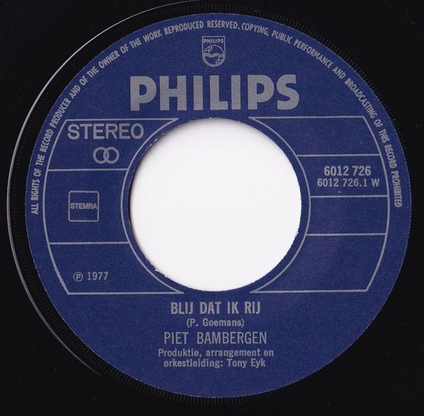 Piet Bambergen - Blij Dat Ik Rij 03521 Vinyl Singles Goede Staat