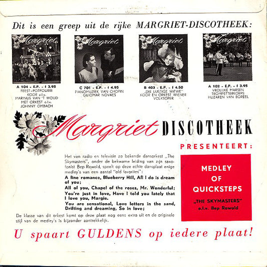 Skymasters - Medley of Quicksteps 14410 Vinyl Singles EP Vinyl Zeer Goed / Hoesje Goed "VINYLSINGLES.NL"