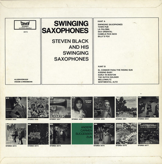 Steven Black and his Swinging Saxophones - Swinging Saxophones (LP) Vinyl LP Vinyl Zeer Goed / Hoesje Goed "VINYLSINGLES.NL"