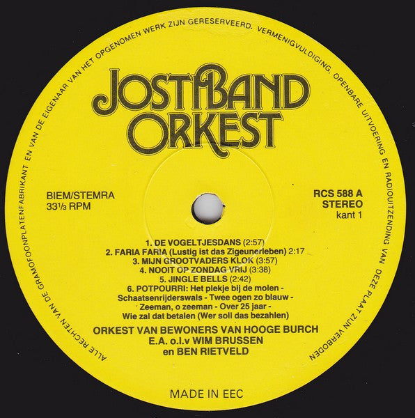 Jostiband Orkest - Huisorkest Hooge Burch Zwammerdam (LP) 48944 Vinyl LP Goede Staat