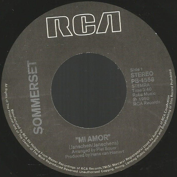 Sommerset - Mi Amor 07201 06119 15991 Vinyl Singles VINYLSINGLES.NL