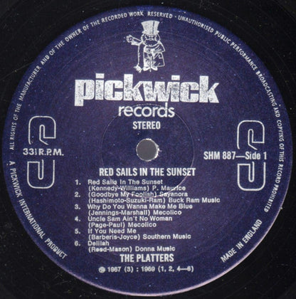 Platters - Red Sails In The Sunset (LP) Vinyl LP Vinyl Very Good (VG) <br> Hoes Good Plus (G+)