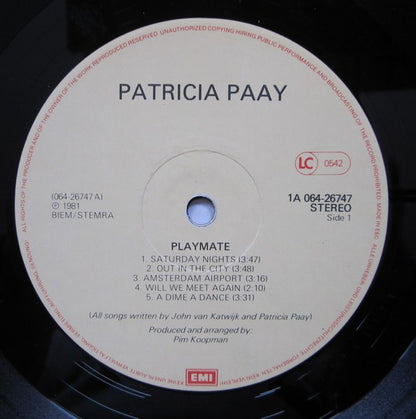 Patricia Paay - Playmate (LP) 40966 Vinyl LP VINYLSINGLES.NL