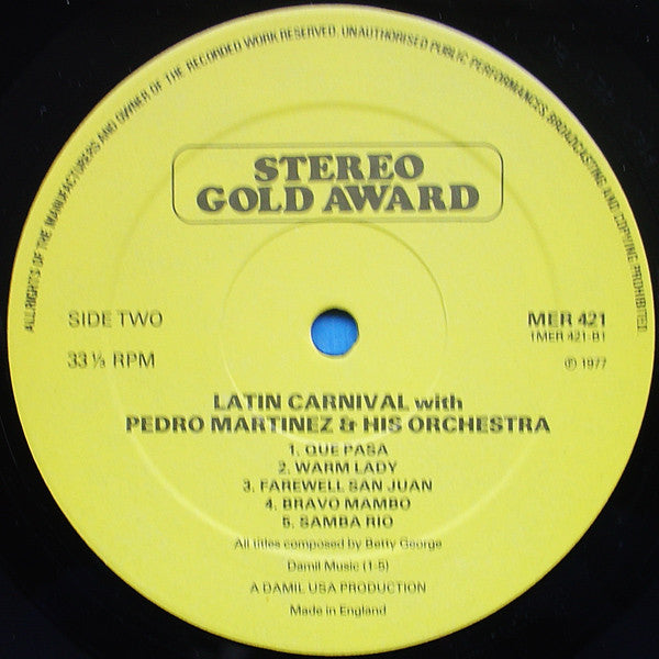 Pedro Martinez, His Orchestra And Chorus - Latin Carnival (LP) 49543 Vinyl LP VINYLSINGLES.NL