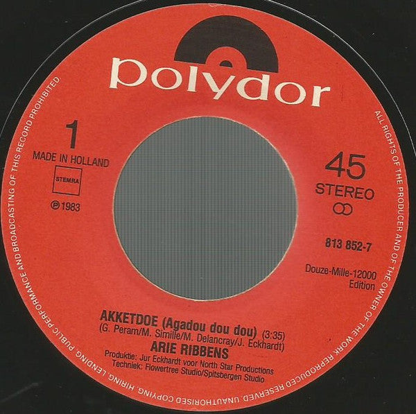 Arie Ribbens - Akketdoe 31193 31986 Vinyl Singles VINYLSINGLES.NL