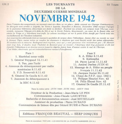 Various - Les Tournants De La Deuxième Guerre Mondiale Novembre 1942 Vinyl Singles VINYLSINGLES.NL