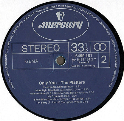 Platters - Only You (LP) 48901 Vinyl LP VINYLSINGLES.NL