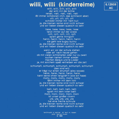 Schlumpfe - Willi Willi 17354 Vinyl Singles Goede Staat