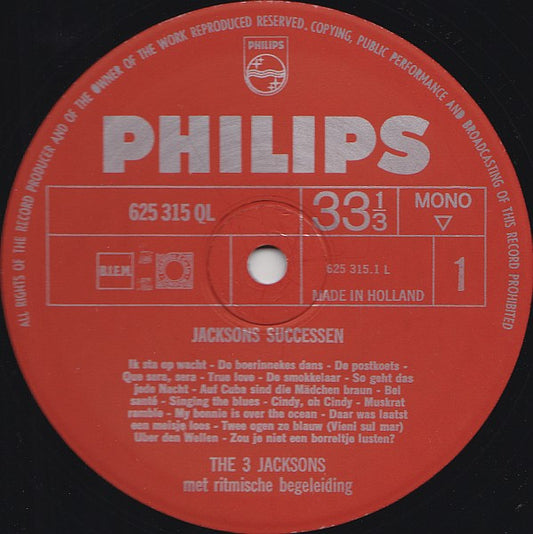 3 Jacksons - Jacksons' Successen (LP) Vinyl LP Vinyl Zeer Goed / Hoesje Goed "VINYLSINGLES.NL"