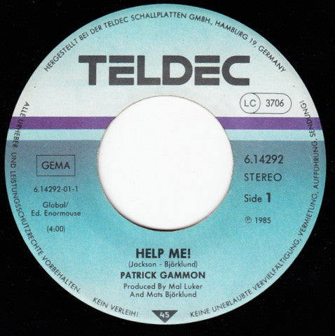 Patrick Gammon - Help Me! 17776 Vinyl Singles Goede Staat