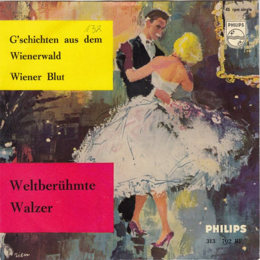 Das Große Wiener Rundfunkorchester / Orchester Der Wiener Staatsoper - G'schichten Aus Dem Wienerwald Vinyl Singles Vinyl Very Good (VG) <br> Hoes Good Plus (G+)