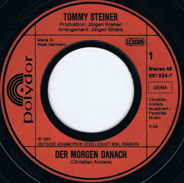 Tommy Steiner - Der Morgen Danach 30942 Vinyl Singles B-Keus (B)