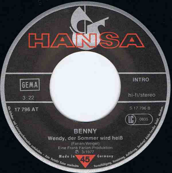 Benny - Oh Mary, Mary 17576 Vinyl Singles Goede Staat