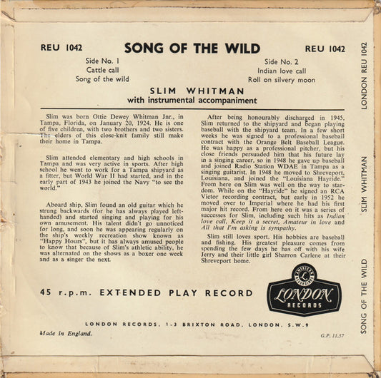 Slim Whitman - Song Of The Wild