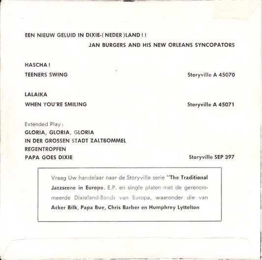 Jan Burgers And His New Orleans Syncopators - Midnight In Moscow Vinyl Singles Vinyl Zeer Goed / Hoesje Generic "VINYLSINGLES.NL"
