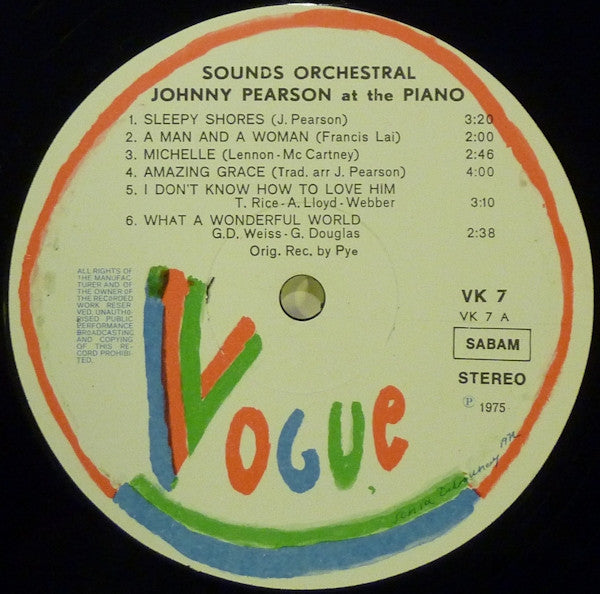 Sounds Orchestral Featuring Johnny Pearson - At The Piano (LP) 46188 Vinyl LP Goede Staat