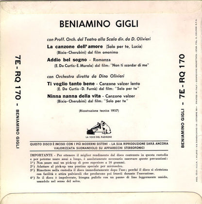 Beniamino Gigli - La Canzone Dell'Amore (EP) 15673 Vinyl Singles EP Goede Staat