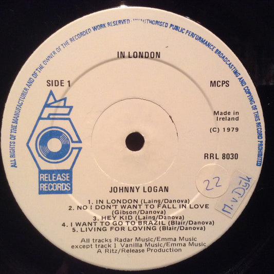 Johnny Logan - In London (LP) Vinyl LP Vinyl Zeer Goed / Hoesje Goed "VINYLSINGLES.NL"