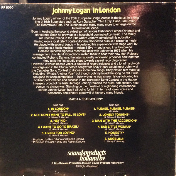 Johnny Logan - In London (LP) 49036 Vinyl LP VINYLSINGLES.NL