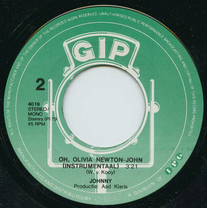 Johnny - Oh, Olivia Newton-John Vinyl Singles Vinyl Very Good (VG) <br> Hoes Generic