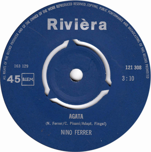 Nino Ferrer - Agata ( Spaans Gezongen ) 29814 34251 Vinyl Singles VINYLSINGLES.NL