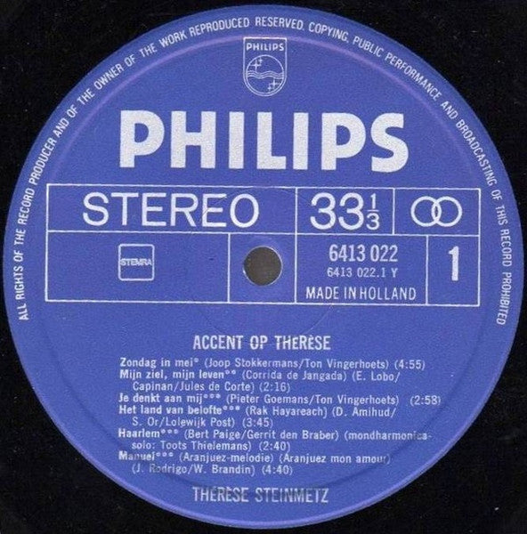 Thérèse Steinmetz - Accent Op Thérèse (LP) 49570 Vinyl LP VINYLSINGLES.NL