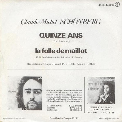 Claude-Michel Schönberg - Quinze Ans 29874 Vinyl Singles Goede Staat