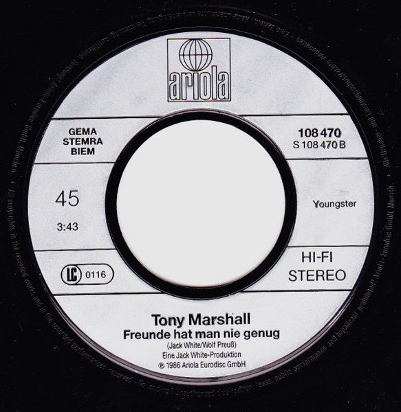 Tony Marshall - In Freudenstadt Im Schwarzwald 29584 Vinyl Singles Goede Staat