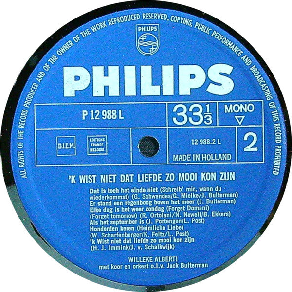 Willeke Alberti - 'k Wist Niet Dat Liefde Zo Mooi Kon Zijn (LP) Vinyl LP Vinyl Very Good (VG) <br> Hoes Good Plus (G+)