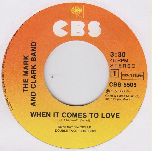 Mark & Clark Band - When It Comes To Love 14594 Vinyl Singles Goede Staat