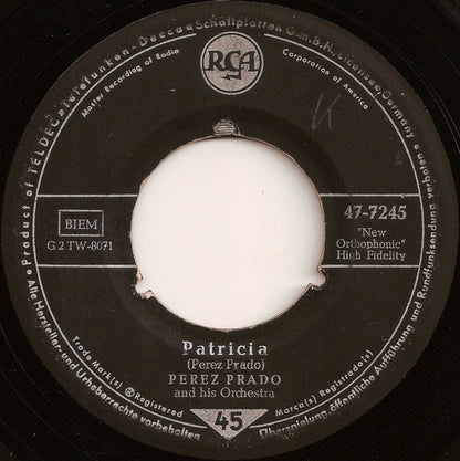 Perez Prado And His Orchestra - Patricia 19889 Vinyl Singles Goede Staat