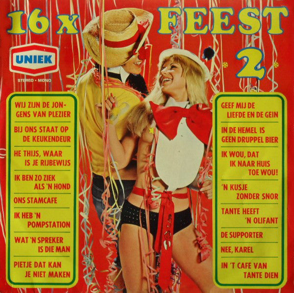 Various - 16 X Feest 2 (LP) 46398 Vinyl LP Goede Staat