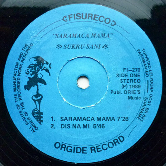 Sukru Sani - Saramacca Mama (Maxi-Single) Maxi-Singles Vinyl Zeer Goed / Hoesje Goed "VINYLSINGLES.NL"