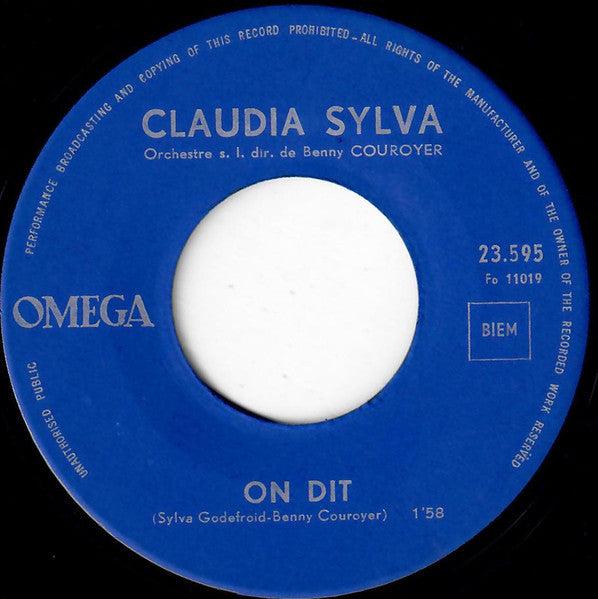 Claudia Sylva - J'Ai Pleuré 29596 Vinyl Singles Goede Staat