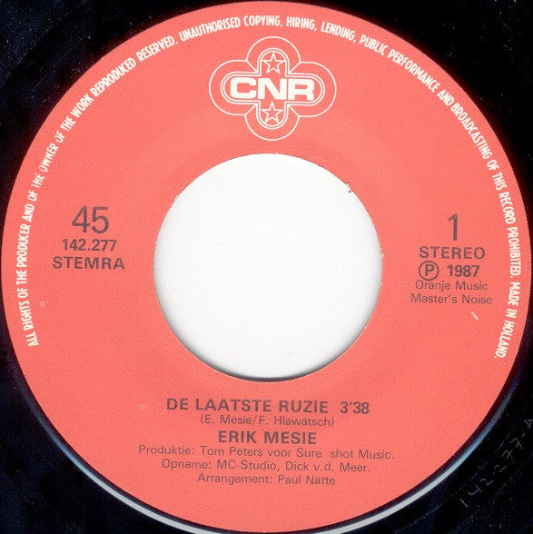 Erik Mesie - De Laatste Ruzie 30750 Vinyl Singles Goede Staat