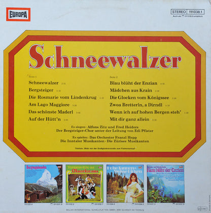 Alfons Zitz , Die Zürisee Musikanten - Schneewalzer (LP) Vinyl LP Vinyl Very Good (VG) <br> Hoes Good Plus (G+)