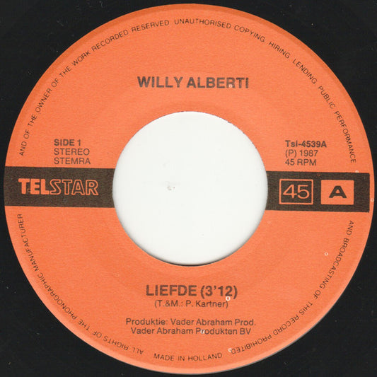 Willy Alberti - Liefde Vinyl Singles Vinyl Zeer Goed / Hoesje Goed "VINYLSINGLES.NL"