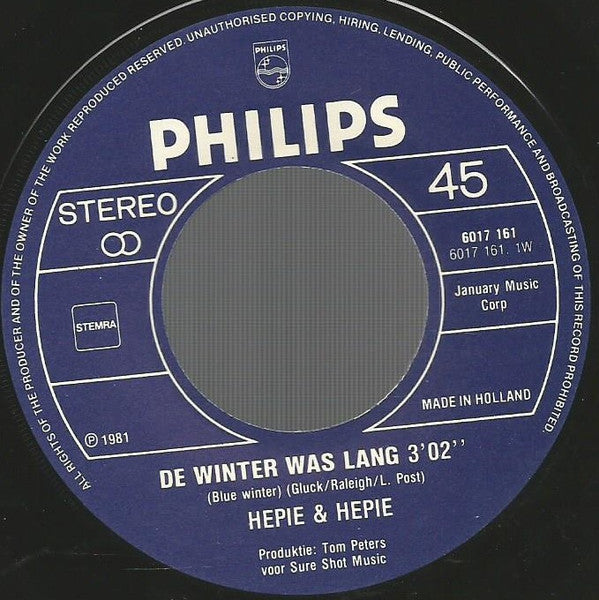 Hepie & Hepie - De Winter Was Lang 17436 36807 Vinyl Singles VINYLSINGLES.NL