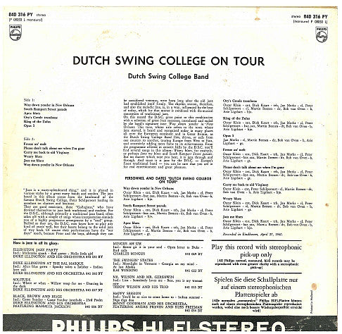 Dutch Swing College Band - Dutch Swing College On Tour (LP) 42444 Vinyl LP Goede Staat