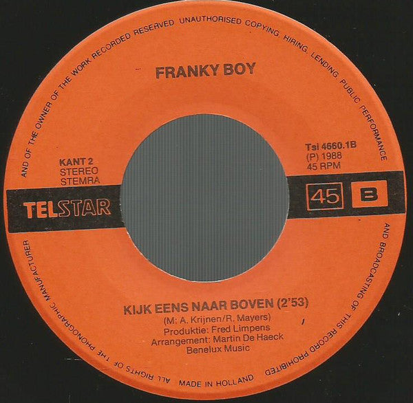 Franky Boy - Wat Ruist Er Door Het Struikgewas 29166 Vinyl Singles Goede Staat