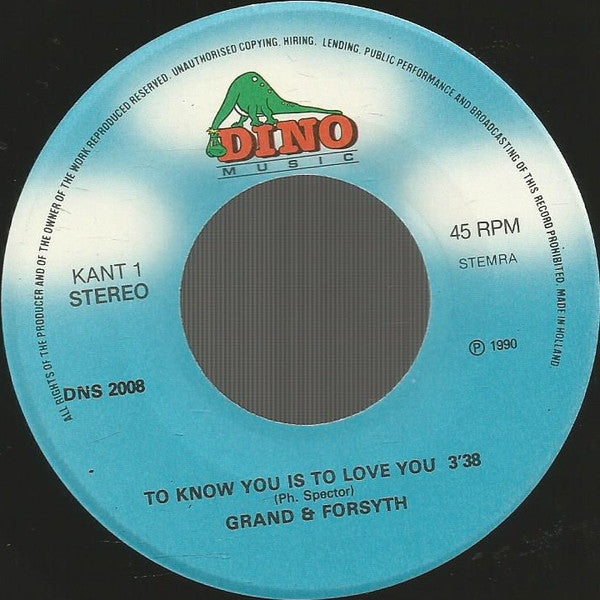 Grant & Forsyth - To Know You Is To Love You 18375 Vinyl Singles Goede Staat