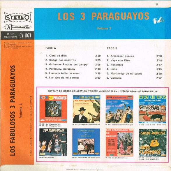 Los Fabulosos 3 Paraguayos - Los Fabulosos 3 Paraguayos Volume 3 (LP) 46689 Vinyl LP Goede Staat