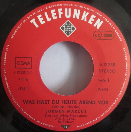Jurgen Marcus - Was Hast Du Heute Abend Vor