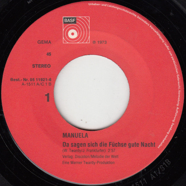 Manuela - Da Sagen Sich Die Füchse Gute Nacht Vinyl Singles Vinyl (VG) <br> Hoes (G+)