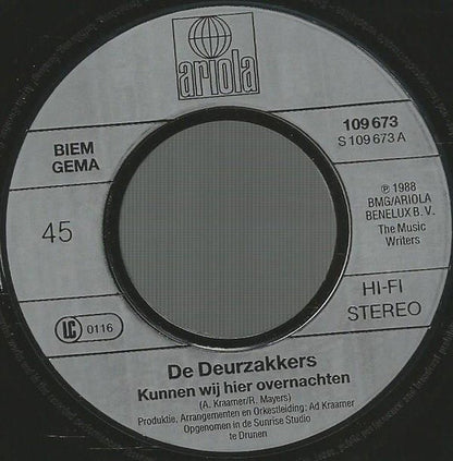 Deurzakkers - Kunnen Wij Hier Overnachten 14170 14467 33146 Vinyl Singles VINYLSINGLES.NL