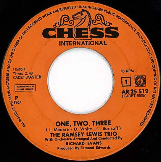 Ramsey Lewis Trio - One Two  Three 15846 Vinyl Singles Goede Staat