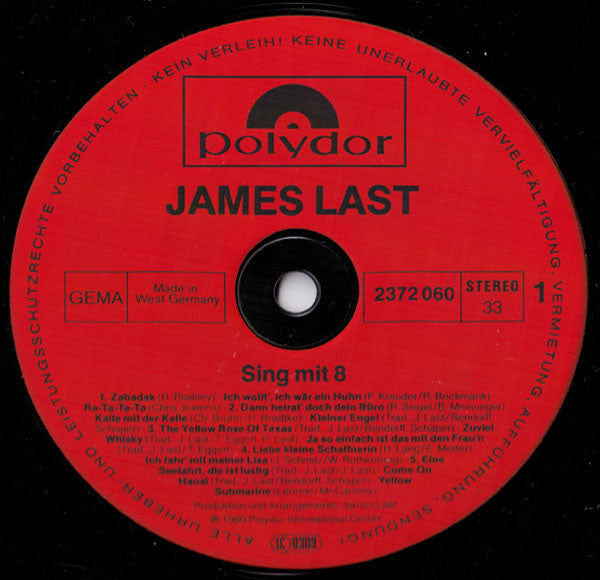 James Last - Sing Mit 8 - ... Und Ab Geht Die Feuerwehr! (LP) 49639 Vinyl LP VINYLSINGLES.NL